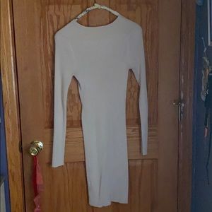 Tan long sleeve mini dress